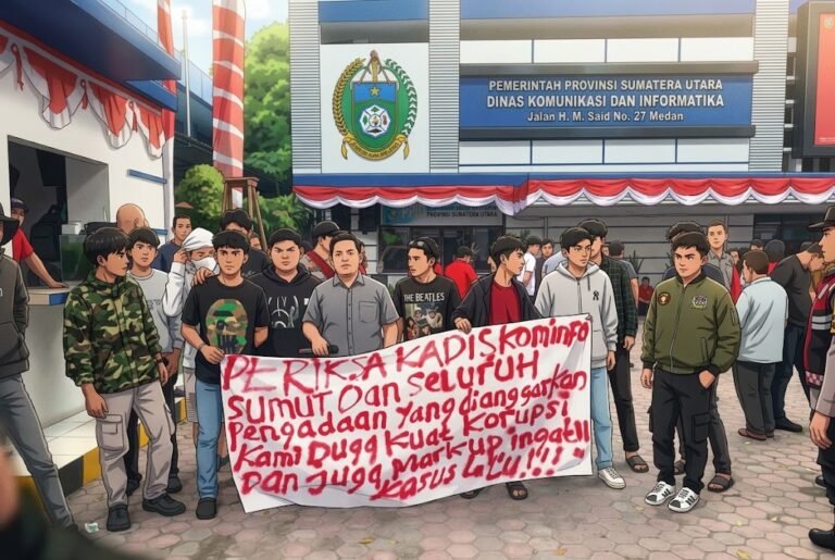 Unjuk Rasa Dugaan Korupsi Diskominfo Sumut Diwarnai Aksi Pejabat Berjoget, FKKSU Layangkan Protes