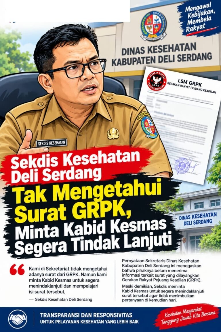 Sekdis Kesehatan Deli Serdang Tak Mengetahui Surat GRPK, Minta Kabid Kesmas Segera Tindak Lanjuti