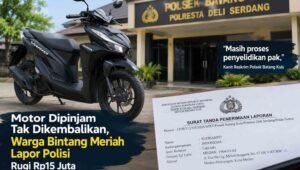 Motor Dipinjam Tak Kunjung Dikembalikan, Warga Bintang Meriah Lapor Polisi, Kerugian Rp15 Juta