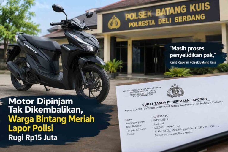 Motor Dipinjam Tak Kunjung Dikembalikan, Warga Bintang Meriah Lapor Polisi, Kerugian Rp15 Juta