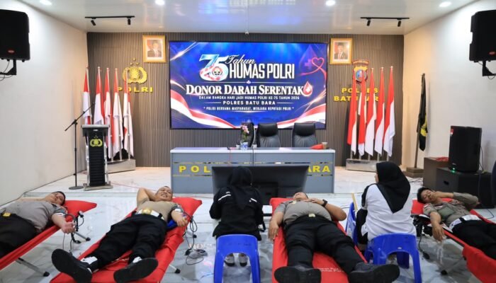Peringati Hari Jadi ke-75 Humas Polri, Polres Batu Bara Gelar Donor Darah Hasilkan 25 Kantong Darah